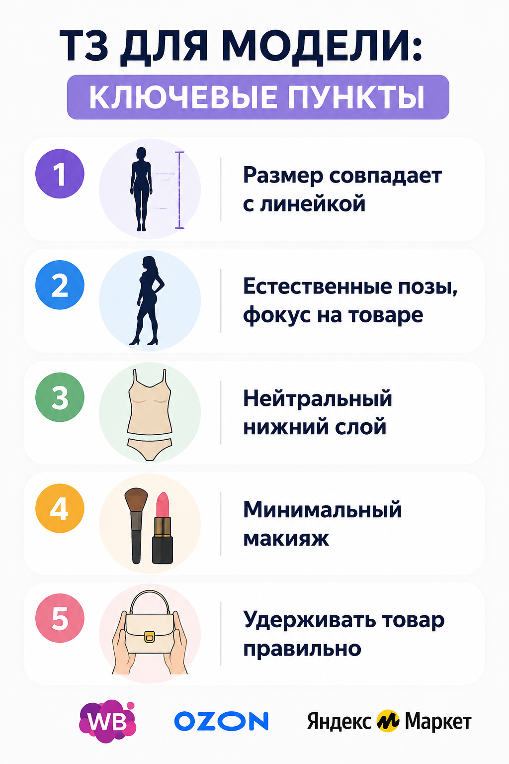 ТЗ для модели при съёмке для маркетплейса — пять ключевых пунктов