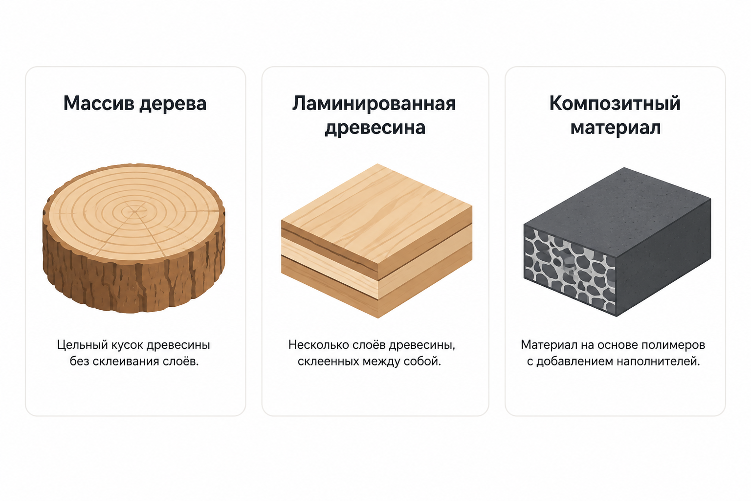 Сравнение материалов корпуса музыкального инструмента: массив дерева, ламинат и композит