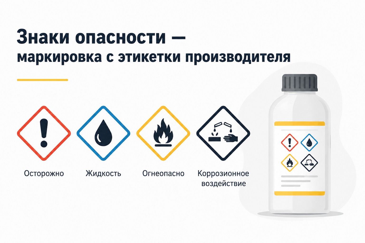 Пиктограммы опасности как маркировка-характеристика на карточке товара бытовой химии