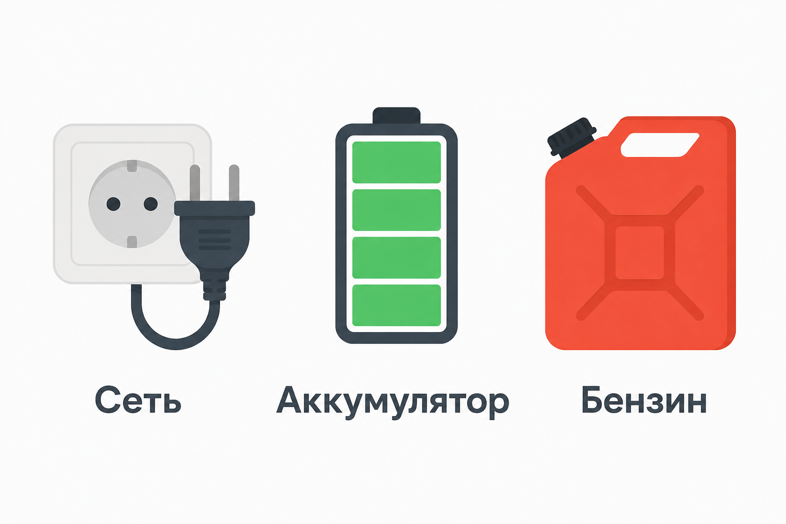 Сравнение типов питания садовой техники — сеть, аккумулятор, бензин