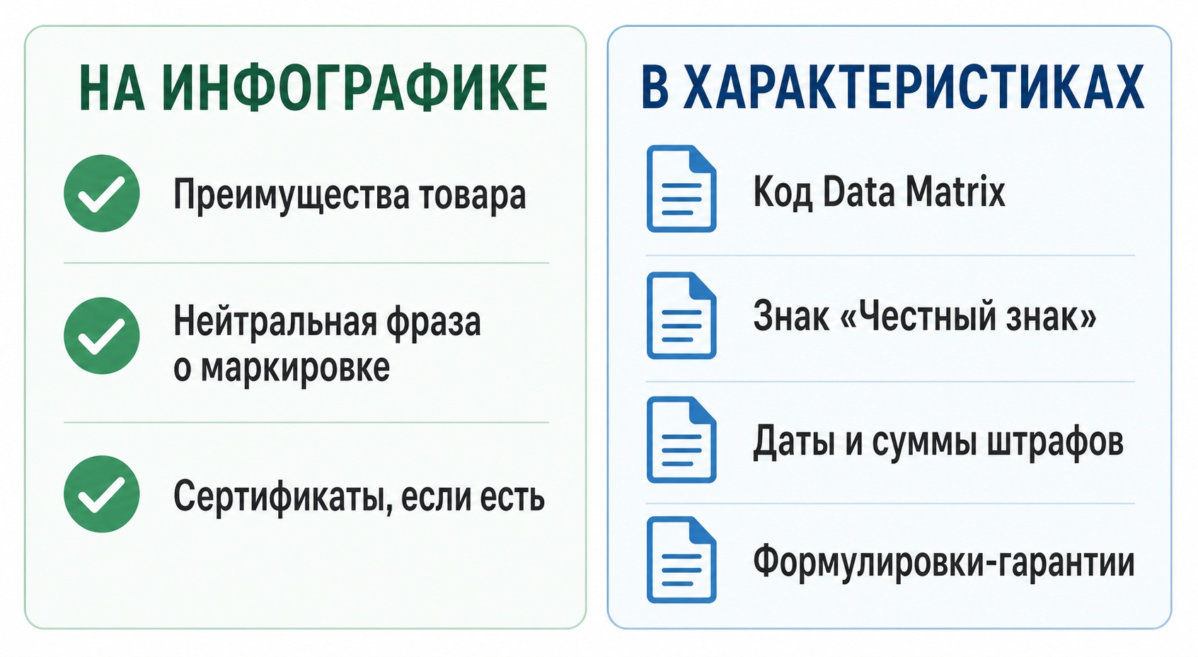 Чек-лист: что показать на инфографике карточки, а что оставить в текстовых характеристиках