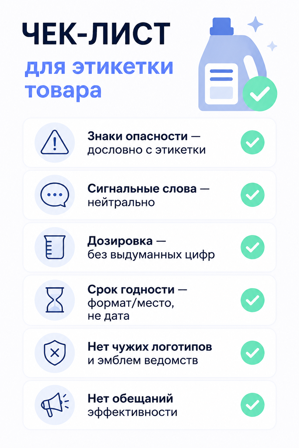 Чек-лист продавца перед публикацией карточки бытовой химии