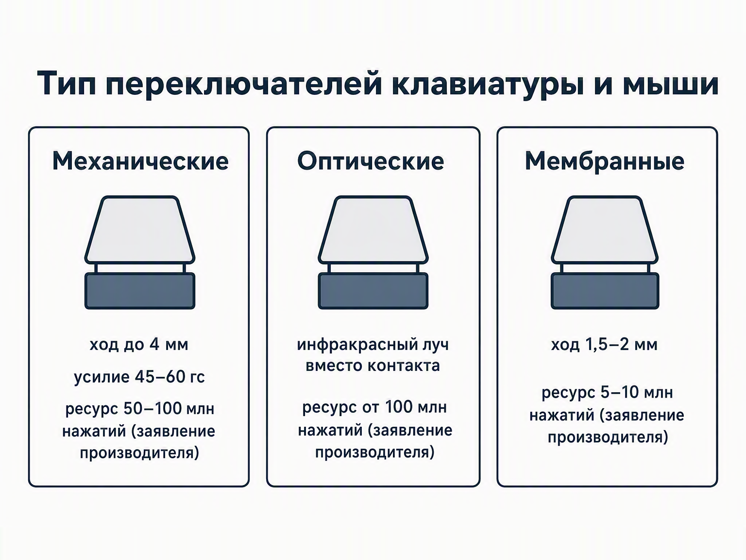 тип переключателей клавиатуры инфографика