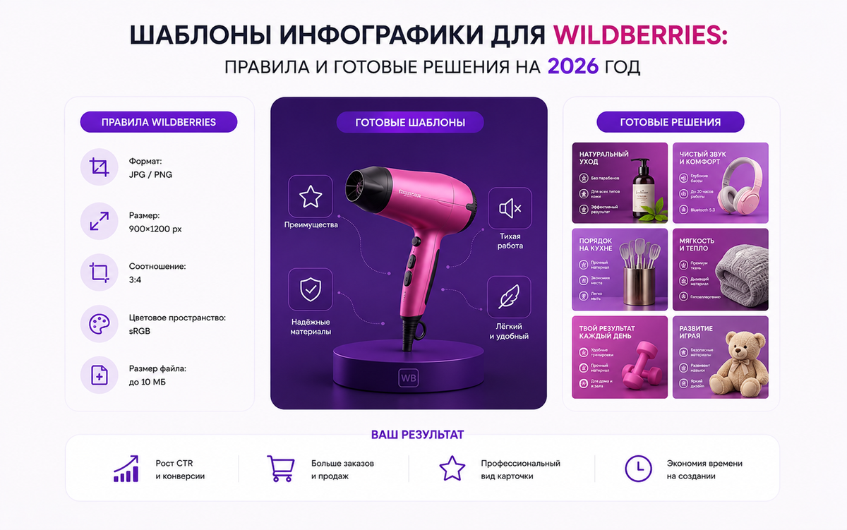 Шаблоны инфографики для Wildberries
