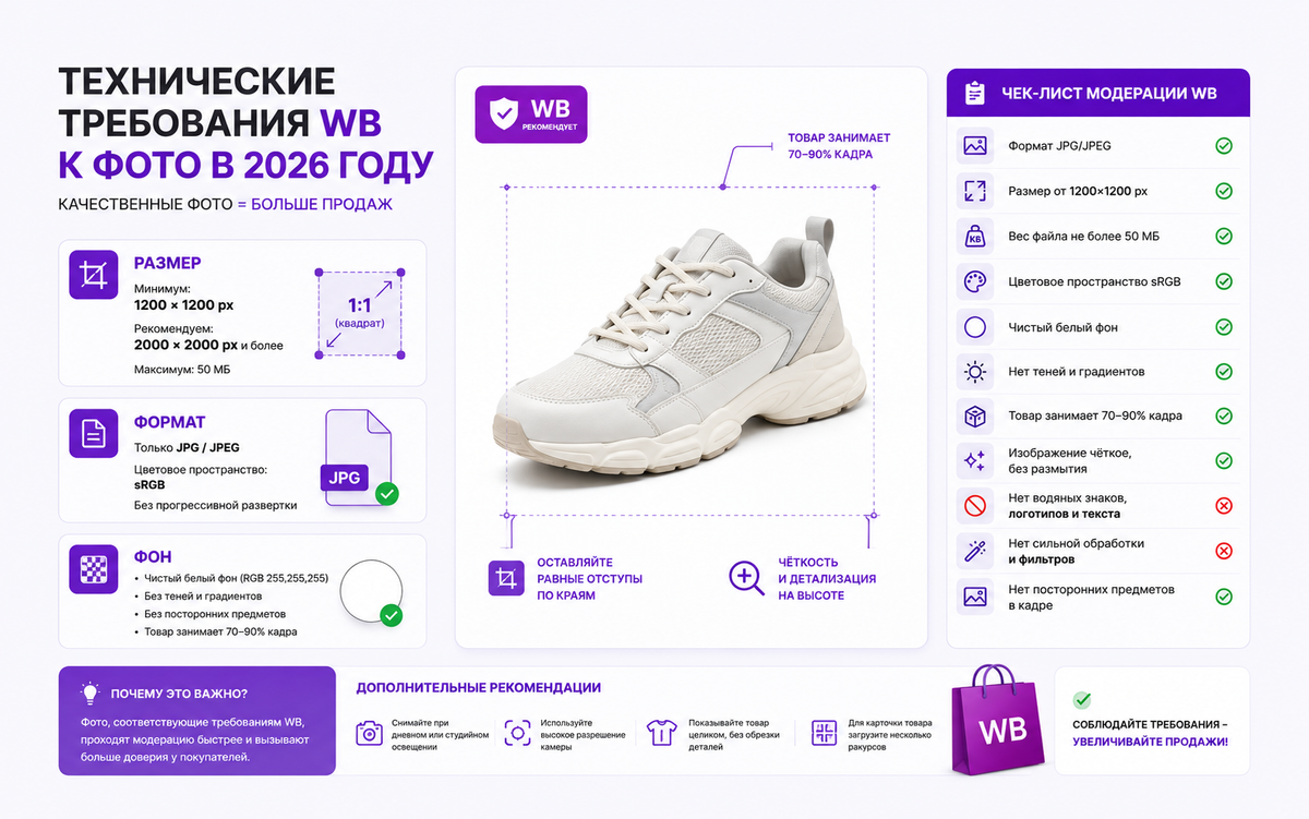Технические требования WB к фото в 2026 году