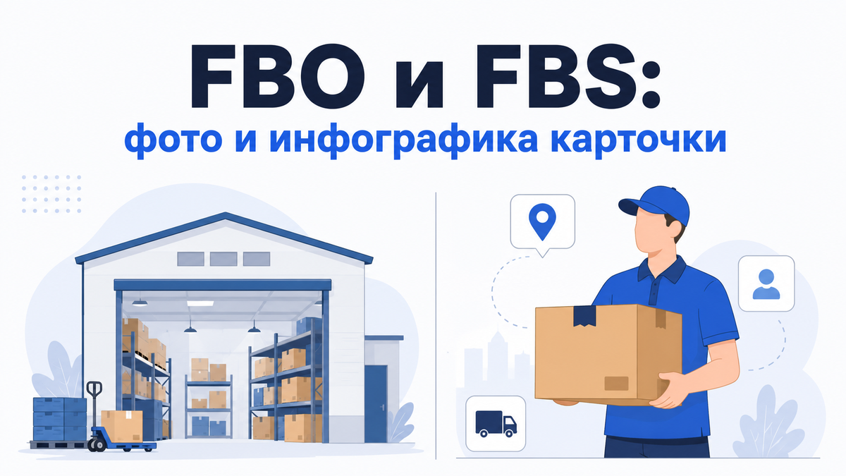 Инфографика: склад маркетплейса и доставка курьером — схемы FBO и FBS