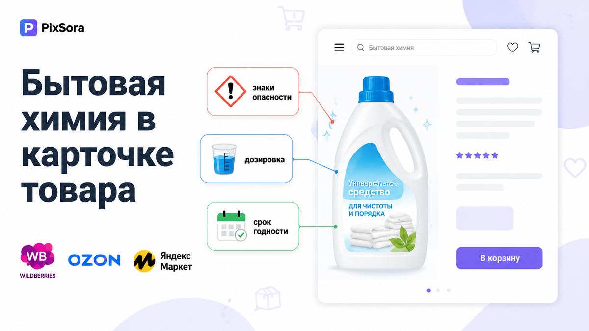 Бытовая химия в карточке товара: пиктограммы безопасности, дозировка и срок годности