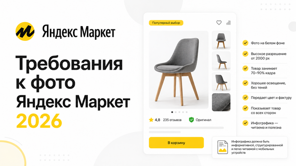 Требования к фото и инфографике для карточки товара на Яндекс Маркет 2026