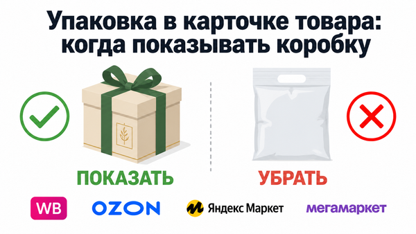 Инфографика: когда показывать упаковку в карточке товара на маркетплейсе, а когда нет